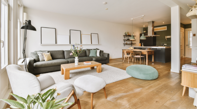 clean living room area