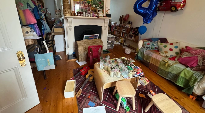 Cluttered Kids playroom