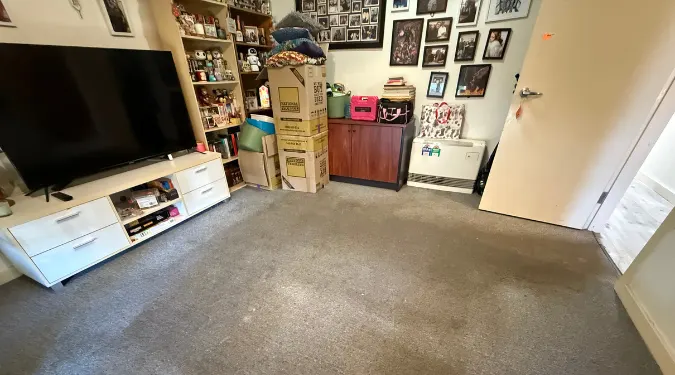 Clean living room after decluttering job
