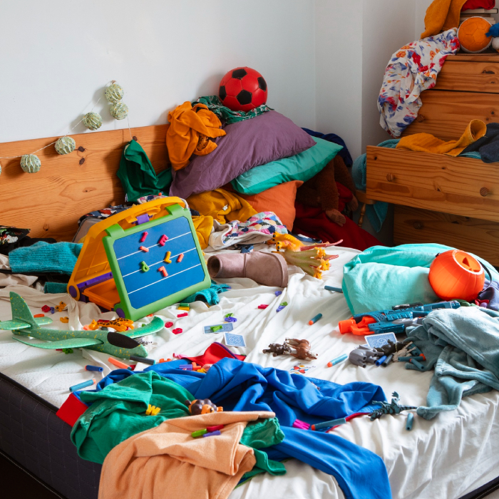 Before and after professional bedroom decluttering transformation in Camberwell