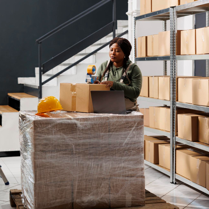 Organised warehouse space after professional decluttering